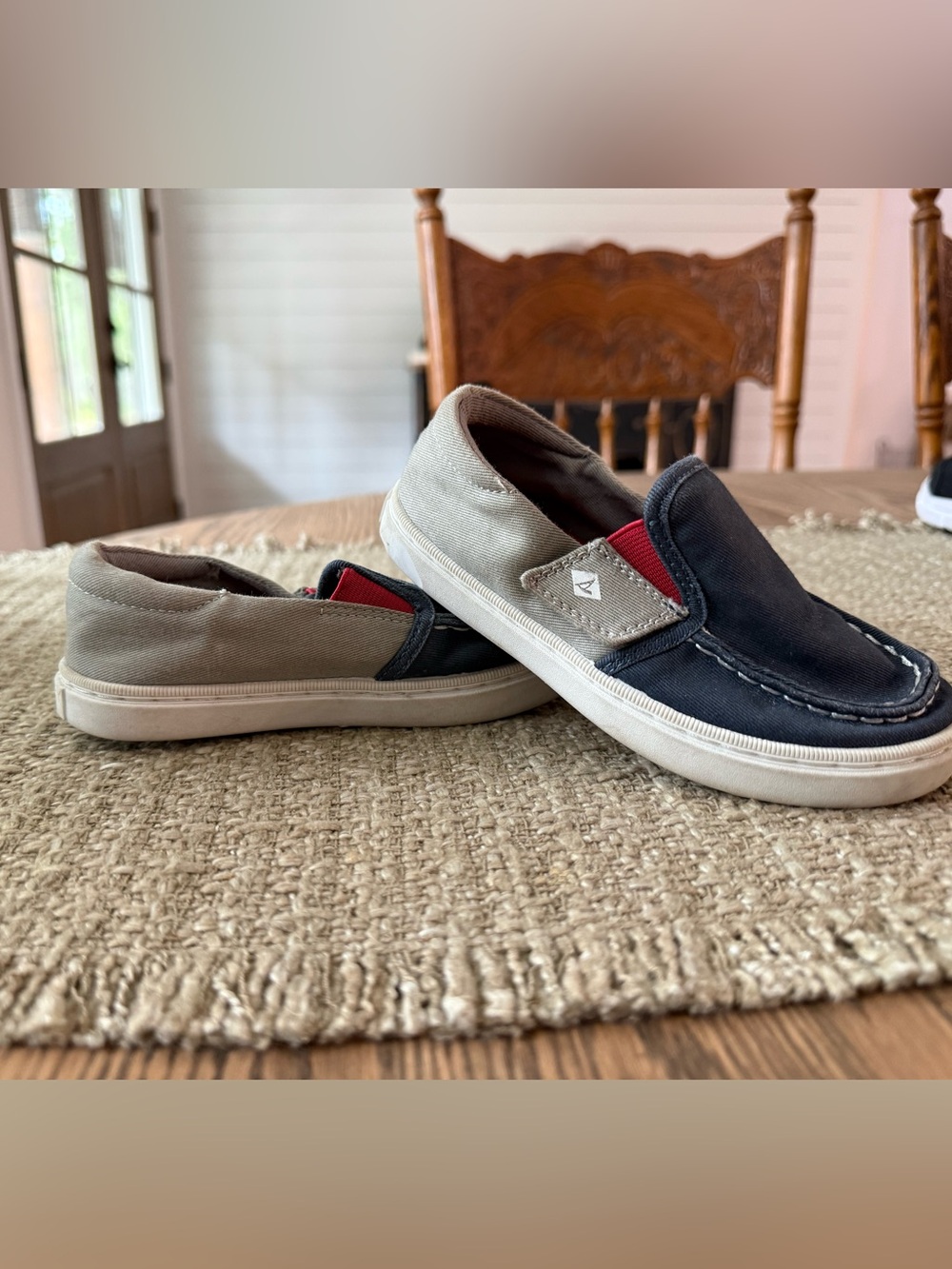 Sperry Boys Two-Tone Navy and Gray Slip-On Boat Shoes
